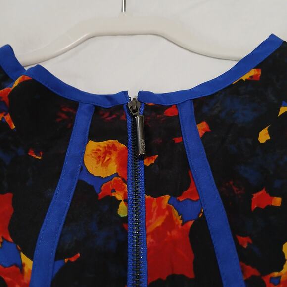 Kensie XS Sleeveless Fit & Flare Fully Lined Black Abstract Print Dress - Picture 7 of 16